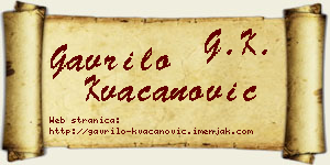 Gavrilo Kvačanović vizit kartica